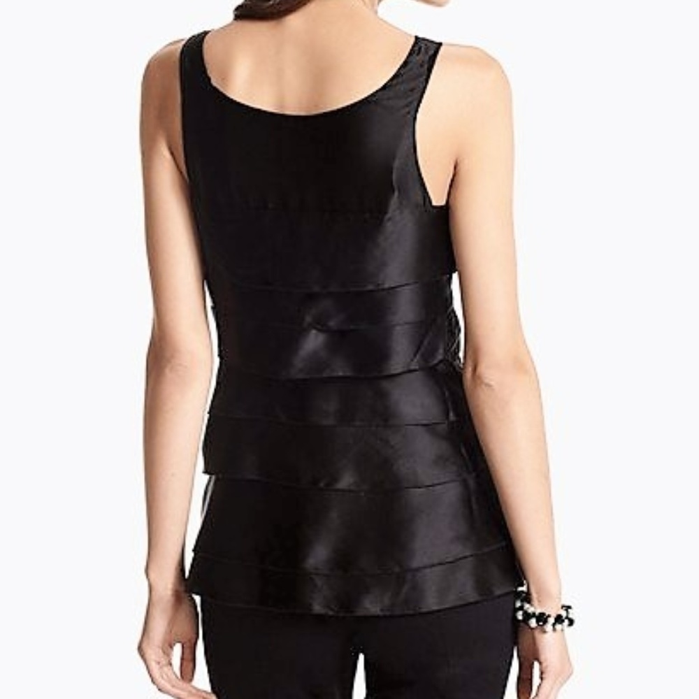 White House Black Market Silk Tiered Shell Top - Picture 4 of 6
